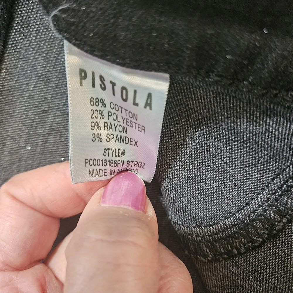 Pistola Colleen High Rise Stargaze Black Glitter Slit Bootcut Jeans 29 NWT